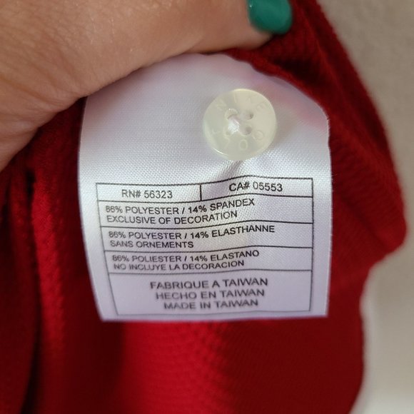 Nike Golf FitDry Red Waffle White Trim Short Sleeve Shirt Women's Size S - Picture 7 of 10